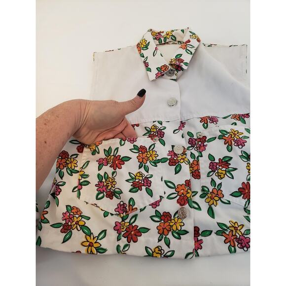 Floral 2 Piece Set Floral Sleeveless Button Top & High Waist Shorts sz 14 Girls - Picture 10 of 16